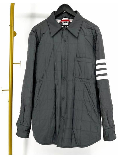 Diagonal padded shirt jacket gray size 3 - THOM BROWNE - BALAAN 2