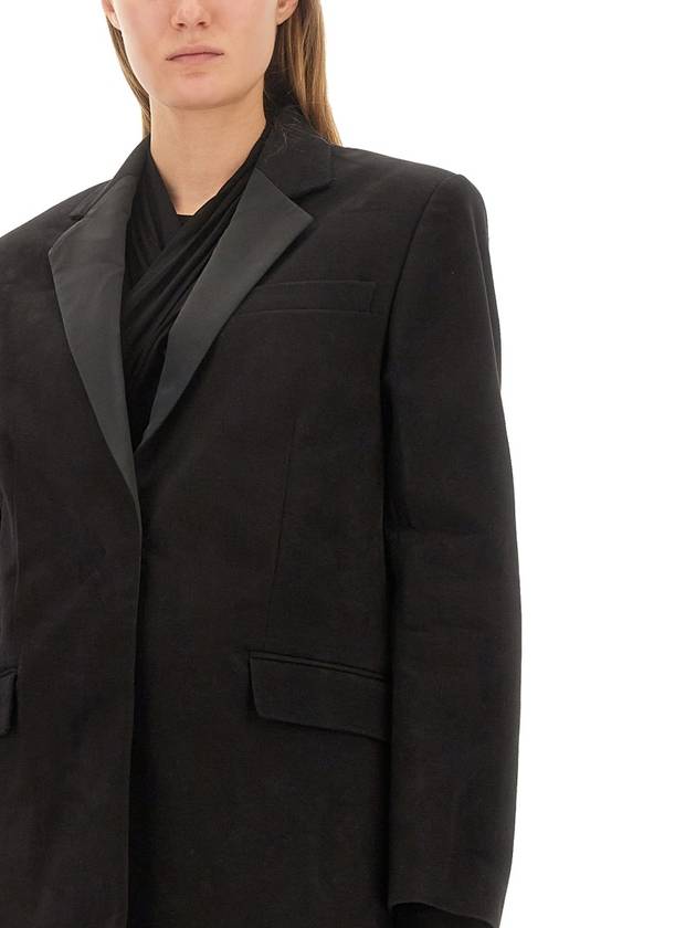 Single Breasted V Neck Blazer Cotton Jacket Black - ISABEL MARANT - BALAAN 5