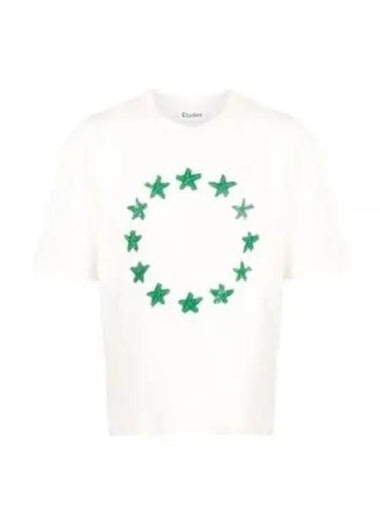 Etudes Spirit Painting Star Crew Neck Short Sleeve Cream E23MM136A00701 - ETUDES - BALAAN 1