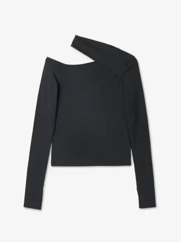 Cotton Blend Long Sleeve T-Shirt Black - HELMUT LANG - BALAAN 2