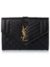 Matelasse Monogram Envelope Small Half Wallet Black - SAINT LAURENT - BALAAN 2