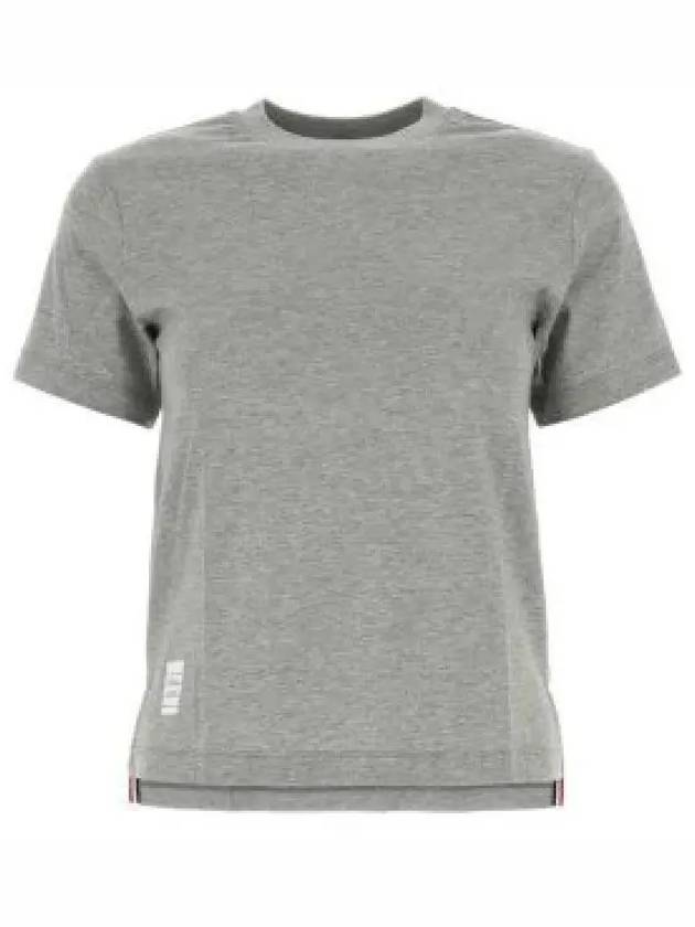 Logo Patch Lightweight Jersey Relaxed Fit Short Sleeve T-Shirt Grey - THOM BROWNE - BALAAN 2