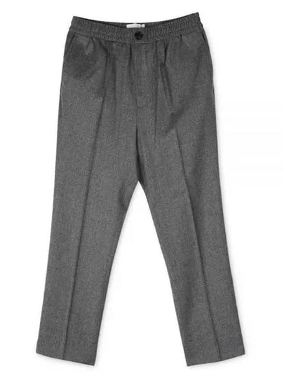 Band Crop Slim Fit Straight Pants Grey - AMI - BALAAN 2