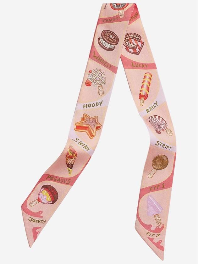 Funny Ice Cream Twilly Scarf Rose Poudre - HERMES - BALAAN 6