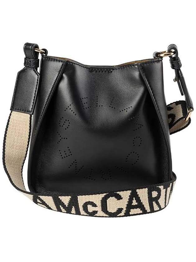 Small Punching Logo Logo Hobo Shoulder Bag Black - STELLA MCCARTNEY - BALAAN.