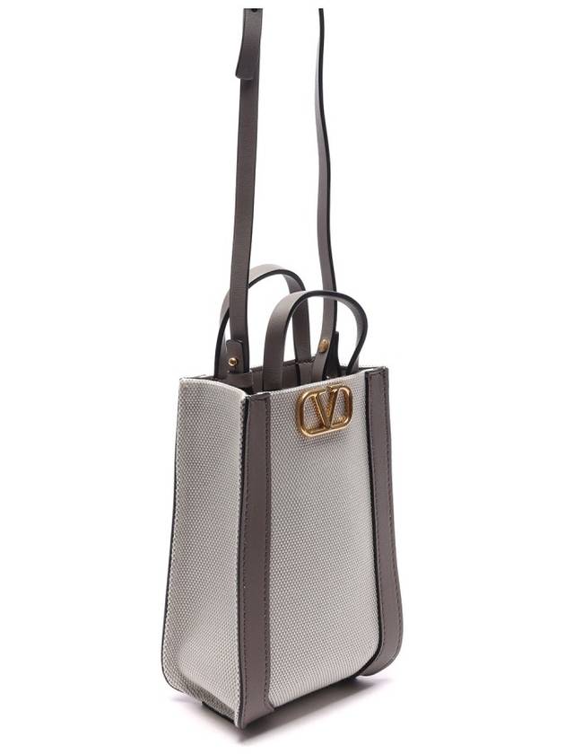 V Logo Mini Shoulder Bag Grey - VALENTINO - BALAAN 4