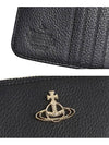 Grain Zipper Medium Gold Half Wallet Black - VIVIENNE WESTWOOD - BALAAN 7