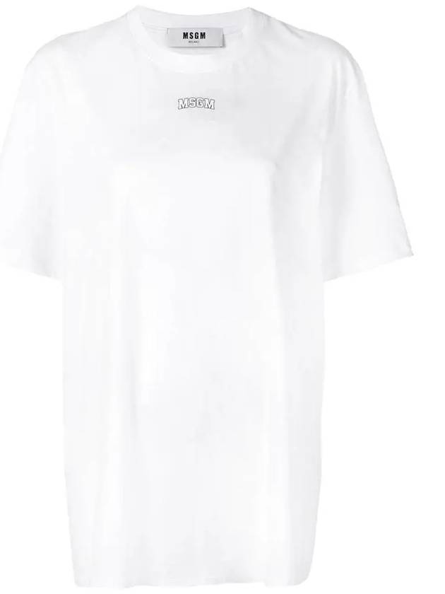 Logo Print Overfit Cotton Short Sleeve T-Shirt White - MSGM - BALAAN 3