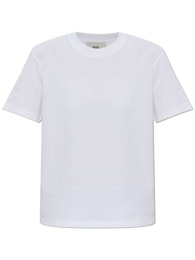 Ami Alexandre Mattiussi T-shirt With Logo, Women's, White - AMI - BALAAN 1