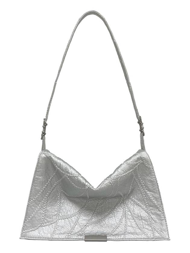 Buckle strap shoulder bag silver embroidery Buckle strap shoulder bag Silver - NOSCENT - BALAAN 1