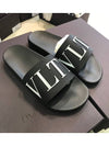 VLTN logo rubber slippers black - VALENTINO - BALAAN.