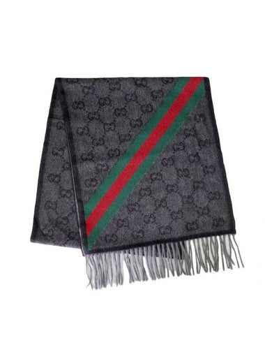 Alpaca Wool Muffler Charcoal - GUCCI - BALAAN 1