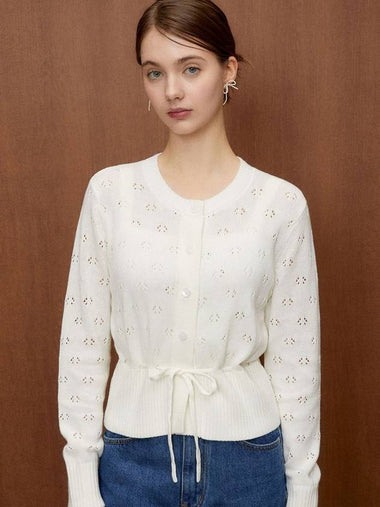 String punching cardigan_Ivory - ITER - BALAAN 1