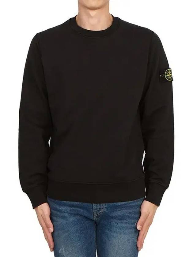 Compass Patch Crew Neck Sweatshirt Black - STONE ISLAND - BALAAN 3