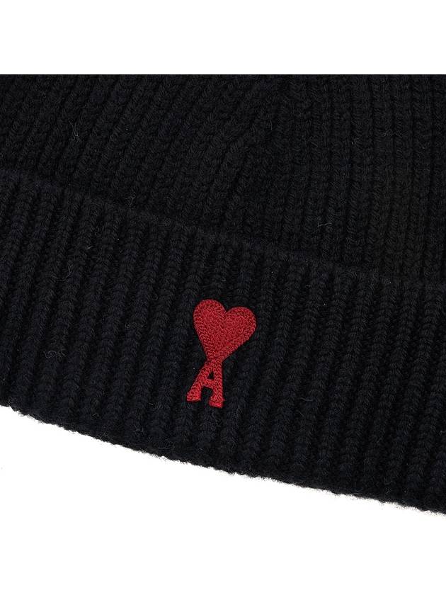 Heart Logo Wool Beanie Black - AMI - BALAAN 7