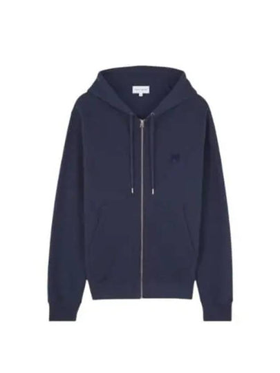 Bold Fox Head Patch Cotton Zip-Up Hoodie Ink Blue - MAISON KITSUNE - BALAAN 2