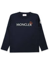 Kids Lettering Logo Printing Long Sleeve Navy 8D00004 89AFV 778 8 10A - MONCLER - BALAAN 3