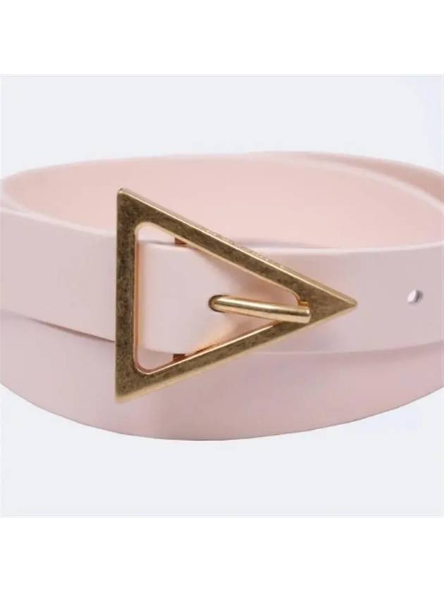 Triangle Buckle Leather Belt Pink - BOTTEGA VENETA - BALAAN 3