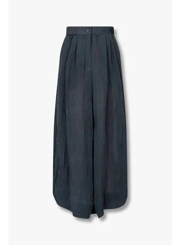 Women s Pleated Wrinkle Wide Pants Dark Indigo - EMPORIO ARMANI - BALAAN 1