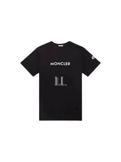 Rubberized Logo Short Sleeve T-Shirt Black - MONCLER - BALAAN 2