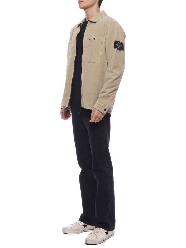 Wappen patch corduroy cotton jacket beige - STONE ISLAND - BALAAN 5