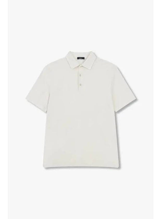 Men s Stretch Cotton Polo Shirt Ecru - HERNO - BALAAN 1