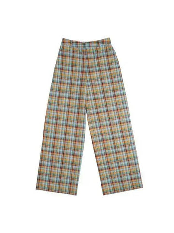 Unisex Check Banding Wide Pants Green - PEOPLE OF THE WORLD - BALAAN 1