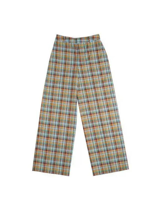 Unisex Check Banding Wide Pants Green - PEOPLE OF THE WORLD - BALAAN 1