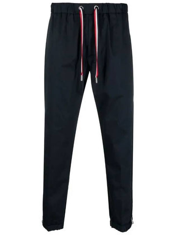 Three stripe strap zip up jogger pants navy men s 2A00041 57448 781 - MONCLER - BALAAN 1