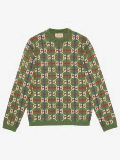 GG Check Wool Knit Top Green - GUCCI - BALAAN 2