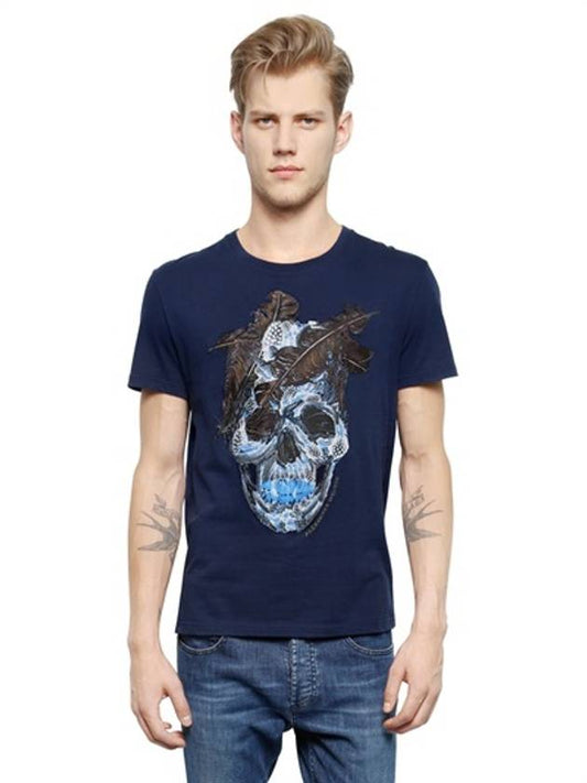 skull tshirt navy - ALEXANDER MCQUEEN - BALAAN 2