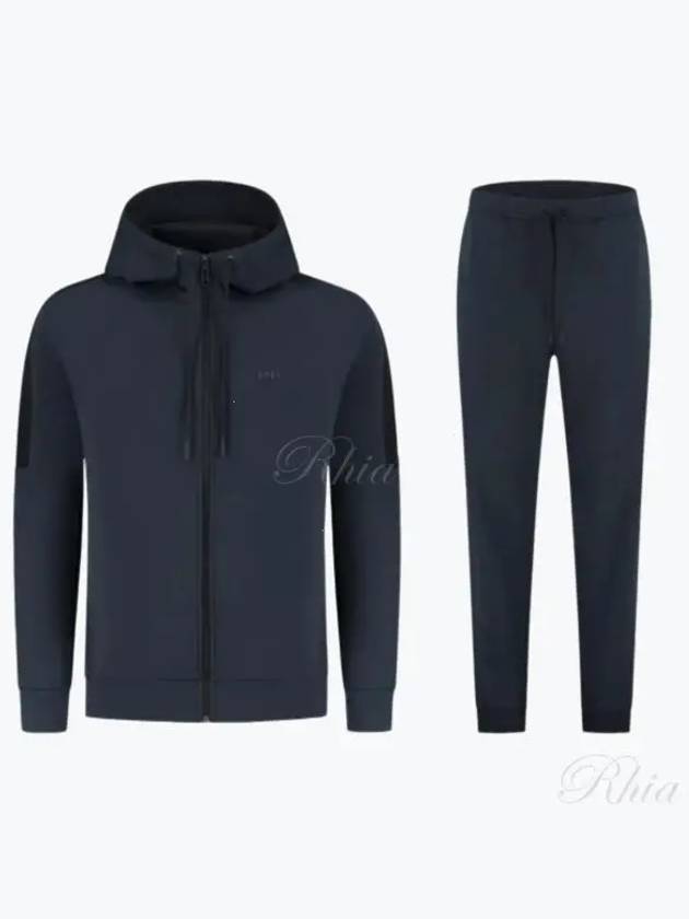 Logo Print Stretch Cotton Tracksuit Navy - HUGO BOSS - BALAAN 2