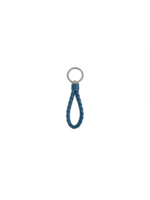 Intrecciato Leather Key Holder Blue - BOTTEGA VENETA - BALAAN 2