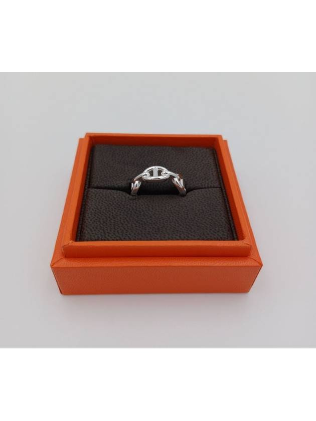 Small Chaine D'Ancre Enchainee Ring Silver - HERMES - BALAAN 9