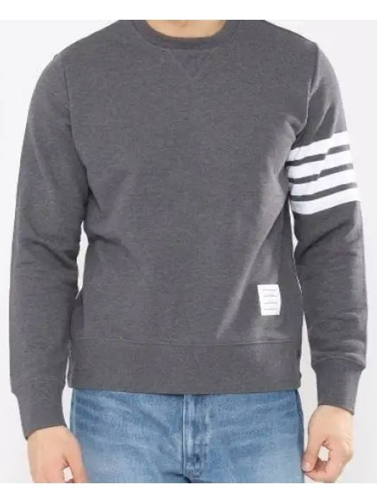 4 Bar Loopback Jersey Sweatshirt Dark Grey - THOM BROWNE - BALAAN 2