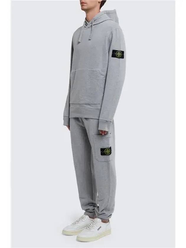 Wappen Patch Cotton Fleece Hoodie Grey - STONE ISLAND - BALAAN 5