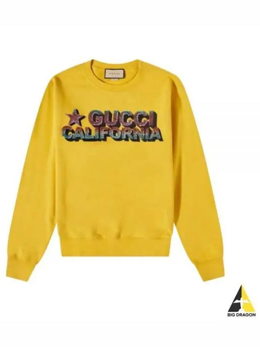 Sequined Cotton Jersey Sweatshirt Yellow - GUCCI - BALAAN 2