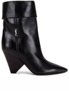 Nikki Ankle Middle Boots Black - SAINT LAURENT - BALAAN 2