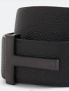 Men's Logo Reversible Leather Belt Black - TOM FORD - BALAAN 4