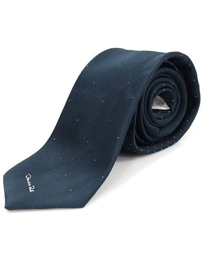 Navy polyester dot pattern tie - OSCAR DE LA RENTA - BALAAN 2