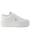 Downtown Bold Leather Low Top Sneakers White - PRADA - BALAAN 2