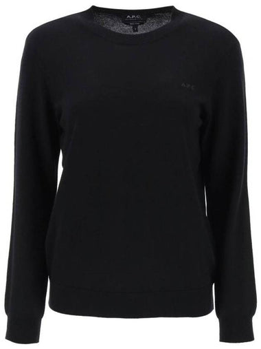 Philo Embroidered Logo Wool Knit Top Black - A.P.C. - BALAAN 1