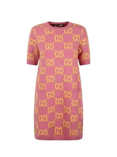 GG Wool Mini Short Dress Pink - GUCCI - BALAAN 2