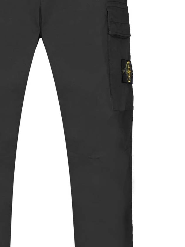 Supima Cotton Twill Stretch TC Straight Pants Black - STONE ISLAND - BALAAN 4