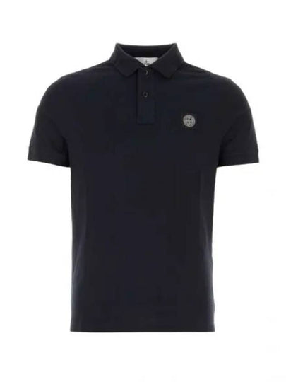 Pique Stretch Cotton Short Sleeve Polo Shirt Navy - STONE ISLAND - BALAAN 2