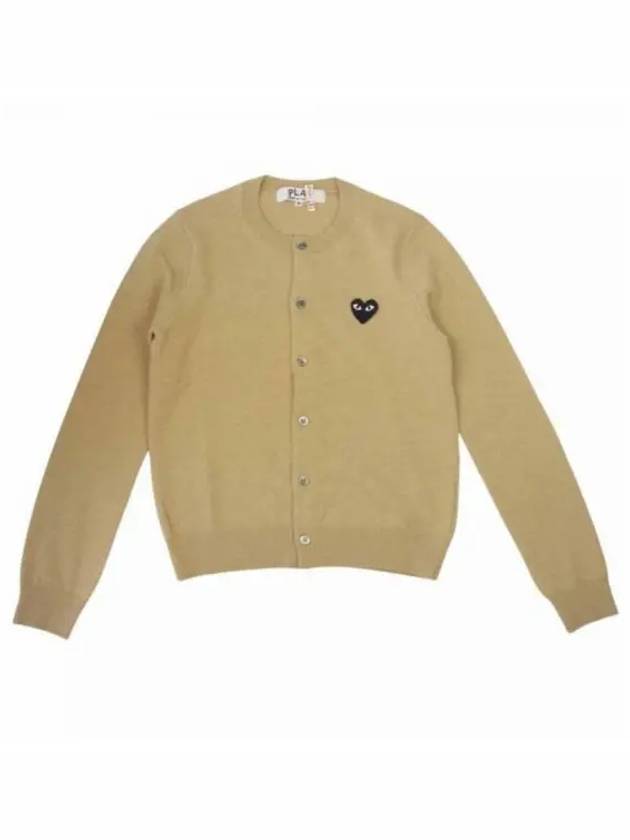 AZ N023 051 3 P1N023 AX Black Heart Waffen Wool Cardigan - COMME DES GARCONS - BALAAN 1