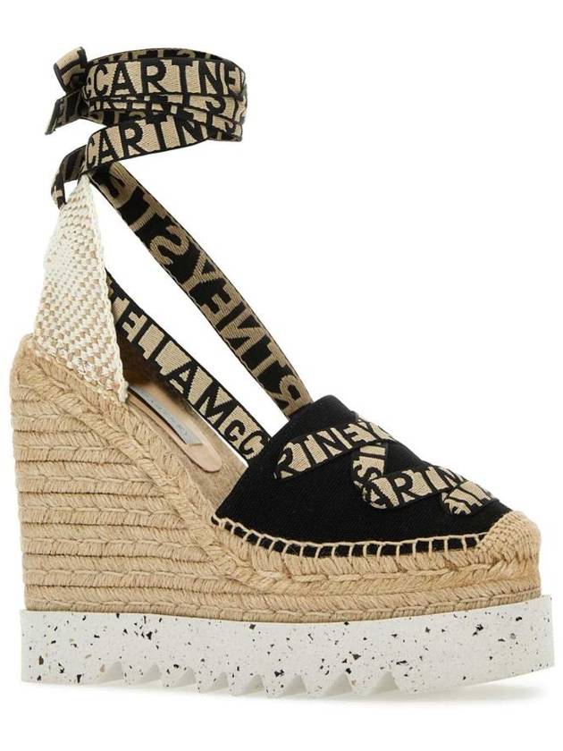 Gaia Espadrille Wedge Sandals Heel Black Beige - STELLA MCCARTNEY - BALAAN 3