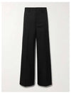 Gabardine Wool Loose Fit Wide Pants Black - AMI - BALAAN 2