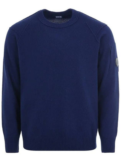 Lambswool GRS Crew Neck Knit Top Navy - CP COMPANY - BALAAN 2