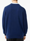 Relaxed Fit Button Wool Cardigan Navy - LACOSTE - BALAAN 3